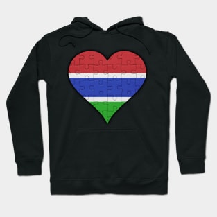 Gambian Jigsaw Puzzle Heart Design - Gift for Gambian With Gambia Roots Hoodie